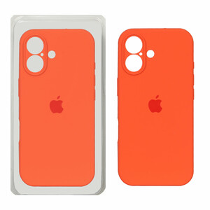 قاب سیلیکونی پاک کنی محافظ لنزدار اورجینال Apple iPhone 17 - نارنجی تیره (پک دار) - NTC