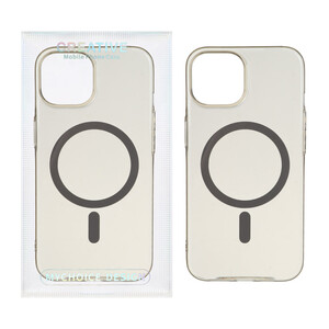 قاب اورجینال کریستالی MagSafe شفاف Creative مدل Apple iPhone 15 / iPhone 14 / iPhone 13 - خاکستری (پک دار)