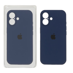 قاب سیلیکونی پاک کنی محافظ لنزدار اورجینال Apple iPhone 16 - سرمه ای (پک اصلی)