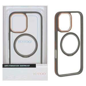 قاب اورجینال Yotoo شفاف MagSafe لنز فلزی Apple iPhone 16 - خاکستری (پک دار) - NTC