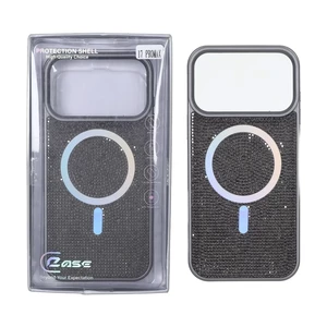 قاب C Case نگین دار MagSafe هولوگرامی محافظ لنزدار Apple iPhone 17 Pro Max - خاکستری (پک دار)