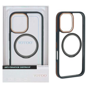 قاب اورجینال Yotoo شفاف MagSafe لنز فلزی Apple iPhone 16 - سرمه ای (پک دار) - NTC