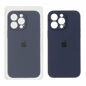 قاب سیلیکونی پاک کنی محافظ لنزدار اورجینال Apple iPhone 15 Pro Max - سرمه ای تیره (پک اصلی)