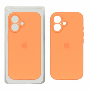 قاب سیلیکونی پاک کنی محافظ لنزدار اورجینال Apple iPhone 16 - نارنجی روشن (پک دار) - NTC