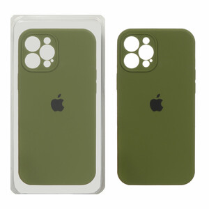 قاب سیلیکونی پاک کنی محافظ لنزدار اورجینال Apple iPhone 12 Pro Max - سبز زیتونی (پک اصلی)