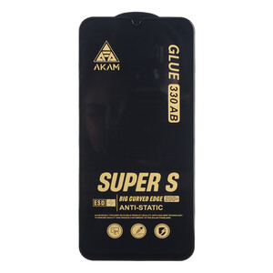 محافظ صفحه نمایش شیشه ای Full Cover Super S AKAM با چسب 330 مدل Xiaomi Redmi 15C / Poco C85