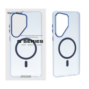قاب اورجینال Magic Mask مات دور لنز آلومینیومی MagSafe مدل Samsung Galaxy S26 Ultra - آبی (پک دار)