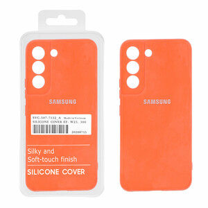 قاب نیو سیلیکون محافظ لنزدار RFF مدل Samsung Galaxy S22 - نارنجی (پک دار)