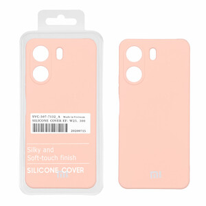 قاب نیو سیلیکون محافظ لنزدار RFF مدل Xiaomi Redmi 13C / Poco C65 - صورتی کرم (پک دار)
