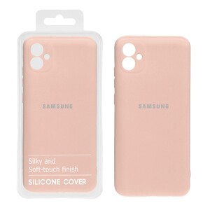 قاب نیو سیلیکون محافظ لنزدار RFF مدل Samsung A04E - صورتی کرم (پک دار)