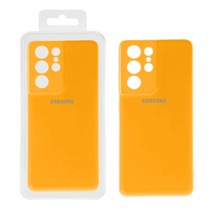 قاب نیو سیلیکون محافظ لنزدار RFF مدل Samsung S21 Ultra - زرد کد7 (پک دار)
