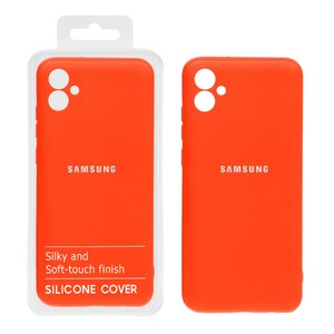 قاب نیو سیلیکون محافظ لنزدار Samsung A04E -RFF - نارنجی (پک دار)