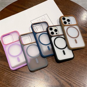 قاب اورجینال Vawi مات MagSafe دور رنگی Apple iPhone 13 / iPhone 14 - سرمه ای (پک دار)