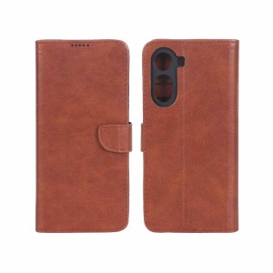 کیف چرمی موبایل مگنتی محافظ لنزدار KRF مدل Xiaomi Poco C81 / C81 Pro / C85X / Redmi A7 Pro - قهوه ای