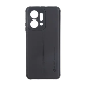 قاب Puloka طرح چرم دوخت دار محافظ لنزدار Honor X7a - مشکی