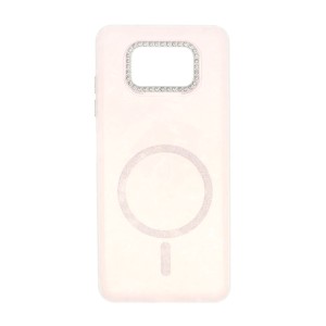 قاب ماربل طرح مگ سیف اکلیلی لنز نگین دار Xiaomi Poco X3 / Poco X3 Pro / Poco X3 NFC - صورتی - MPS