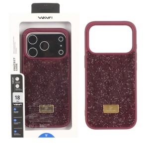 قاب اورجینال Swarovski Vawi مدل Apple iPhone 18 Pro - زرشکی (پک دار) - MPS