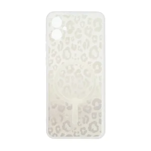 قاب ژله ای پلنگی طرح مگ سیف دور مات محافظ لنزدار Samsung Galaxy A05 / M05 / F05 - کرم