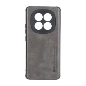 قاب Puloka طرح چرم دوخت دار محافظ لنزدار Xiaomi Redmi Note 15 / Poco M8 5G - طوسی