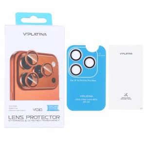 محافظ لنز رینگی اورجینال VIPLATINA VG10 شابلون دار Apple iPhone 16 Pro Max / iPhone 16 Pro - نقره ای (پک دار)