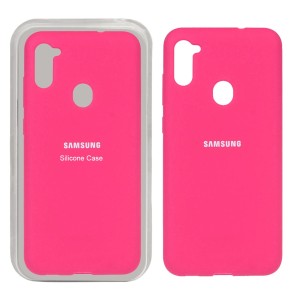 قاب سیلیکونی پاک کنی اورجینال Samsung Galaxy A11 / M11 - صورتی فانتزی (پک اصلی)