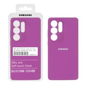 قاب سیلیکونی پاک کنی اورجینال درجه یک Samsung Galaxy S25 Ultra - ارغوانی (پک دار)