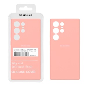 قاب سیلیکونی پاک کنی اورجینال درجه یک Samsung Galaxy S23 Ultra - گلبهی (پک دار)
