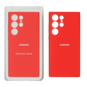 قاب سیلیکونی پاک کنی محافظ لنزدار اورجینال Samsung Galaxy S23 Ultra - قرمز (پک اصلی)