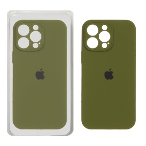 قاب سیلیکونی پاک کنی محافظ لنزدار اورجینال Apple iPhone 16 Pro Max - سبز زیتونی (پک اصلی)