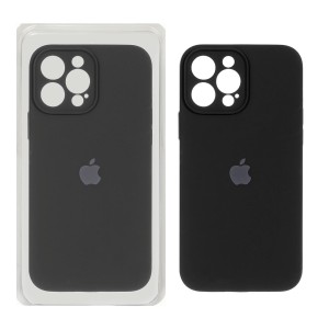 قاب سیلیکونی پاک کنی محافظ لنزدار اورجینال Apple iPhone 13 Pro Max - مشکی (پک اصلی)