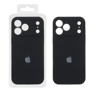 قاب سیلیکونی پاک کنی محافظ لنزدار اورجینال Apple iPhone 17 Pro Max - مشکی (پک اصلی)