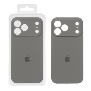 قاب سیلیکونی پاک کنی محافظ لنزدار اورجینال Apple iPhone 17 Pro Max - خاکستری (پک اصلی)