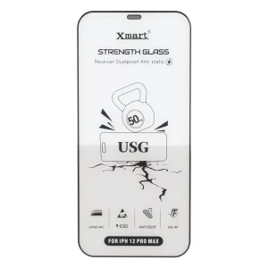 محافظ صفحه نمایش شیشه ای اورجینال Full Cover XMART Anti Static USG مدل Apple iPhone 12 Pro Max