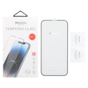 محافظ صفحه نمایش شیشه ای اورجینال TEMPERED Glass Yesido TG12 مدل Apple iPhone 15 Pro (پک دار)