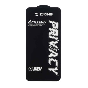 محافظ صفحه نمایش شیشه ای Anti Static - ESD Zyons Privacy مدل Samsung Galaxy S25 FE / S24 FE / A57 / A37 / A56 / A36