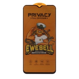 محافظ صفحه نمایش شیشه ای Full Cover Ewesell Anti Static Privacy مدل Xiaomi Redmi Note 8 Pro / Poco M3 / Redmi 9T / Note 9 4G