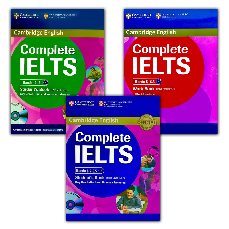مجموعه 3 جلدی cambridge english COMPLETE IELTS سایز بزرگ(رحلی)