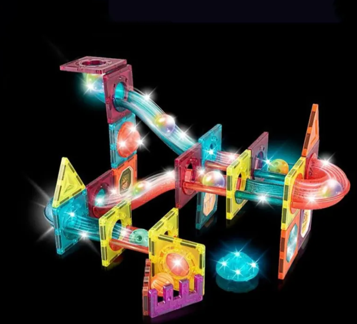 پلی مگنت طرح لگو چراغدار 65 تکه