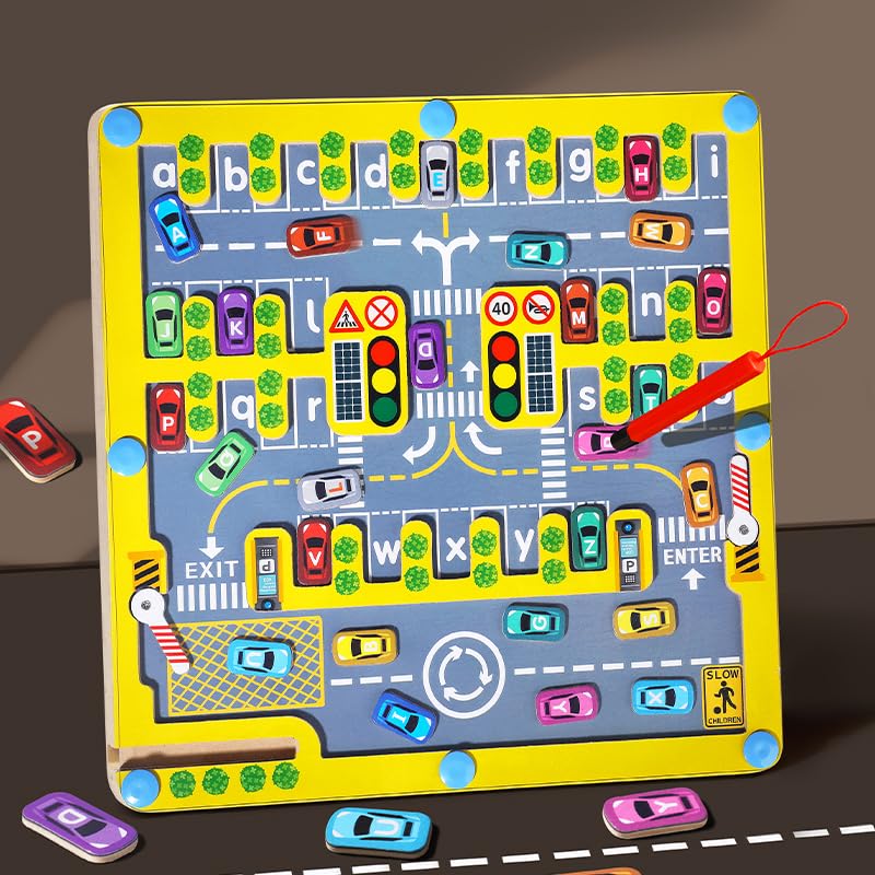 پازل چوبی ماز مدل پارکینگ الفبای انگلیسی مگنتی