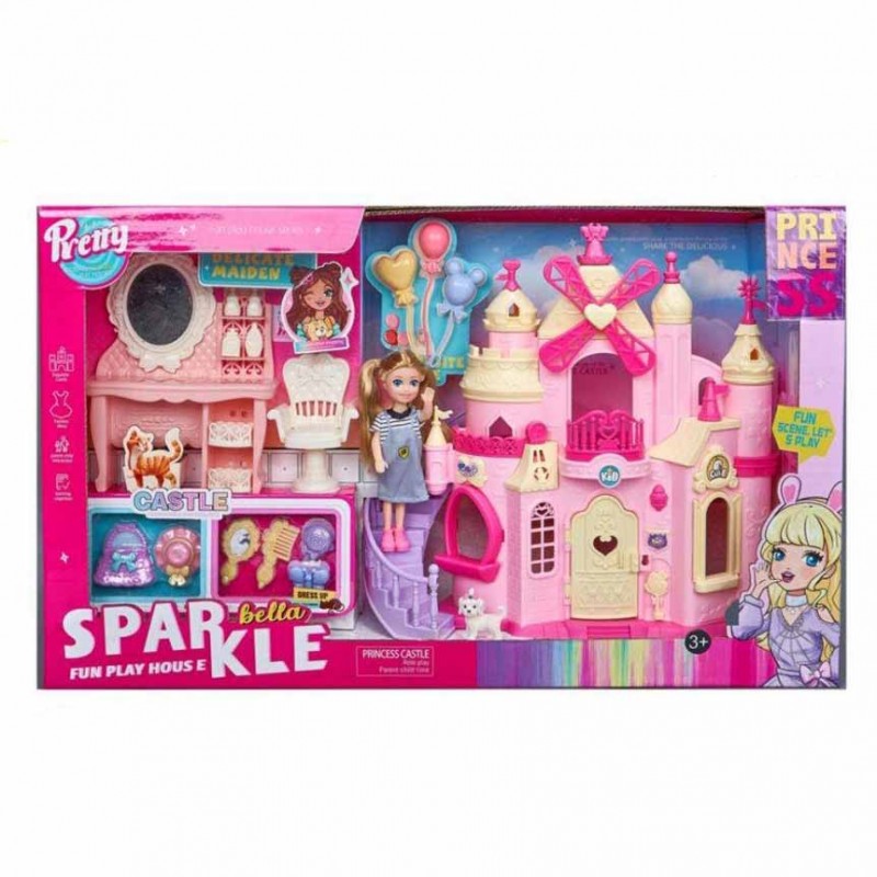 قلعه عروسک اسپارکل بلا  به همراه میز آرایشی