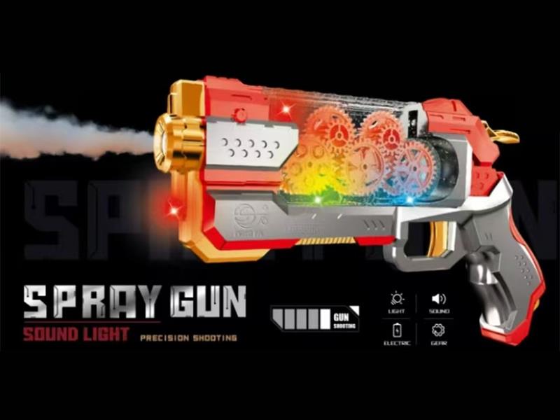 تفنگ اسباب‌بازی دودزا چراغ‌دار و موزیکال