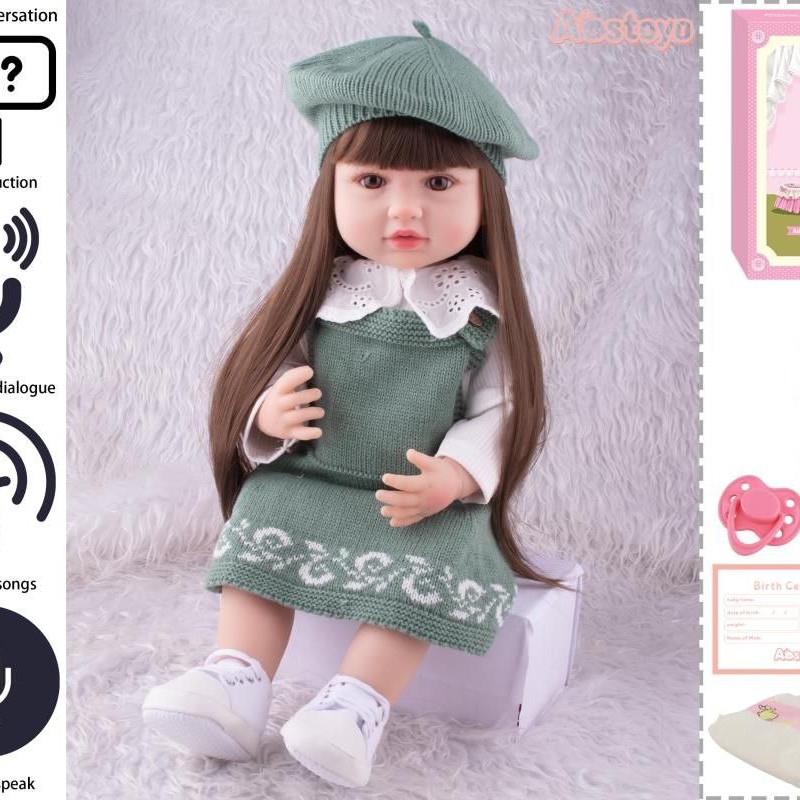 عروسک هوشمند سخنگو سیلیکونی با شیشه شیر و پستانک برند ریبورن