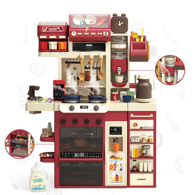 اسباب بازی آشپزخانه کودک چندکاره با 71 قطعه و افکت بخار