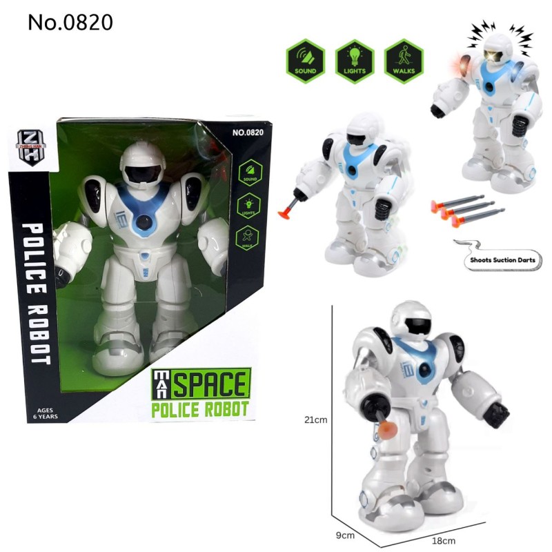 ربات اسباب‌ بازی پلیس فضایی Space Police Robot چراغ‌دار و صدا‌دار