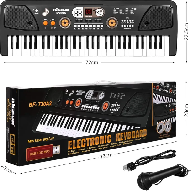 ارگ اسباب بازی 61 کلید BigFun مدل BF-730A2 با میکروفون و USB