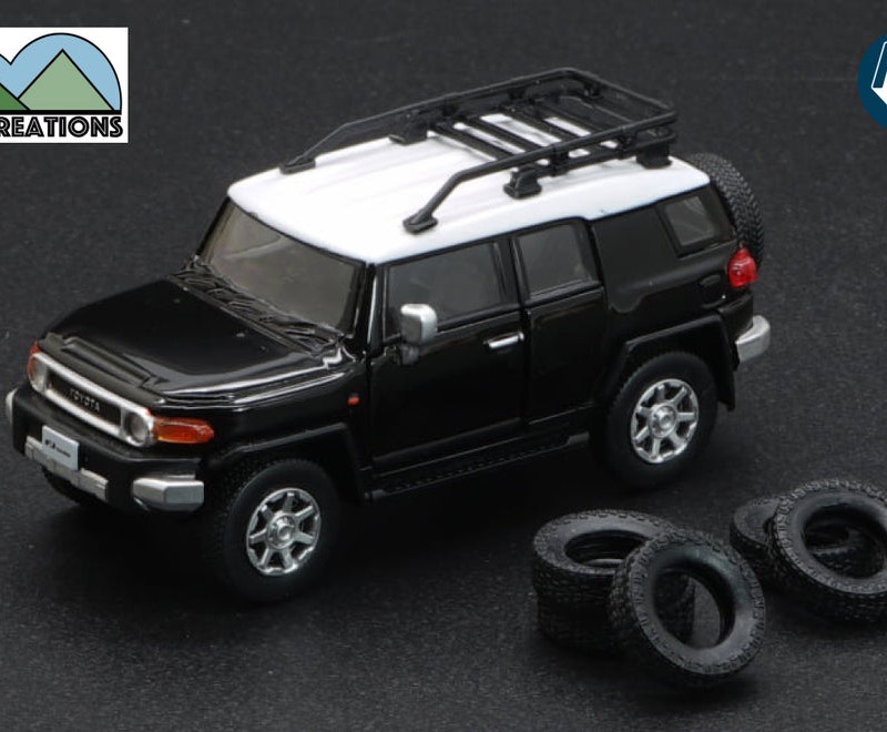 ماکت ۱:۶۴  تویوتا fj cruiser مشکی Toyota FJ Cruiser with extra wheels black BM C