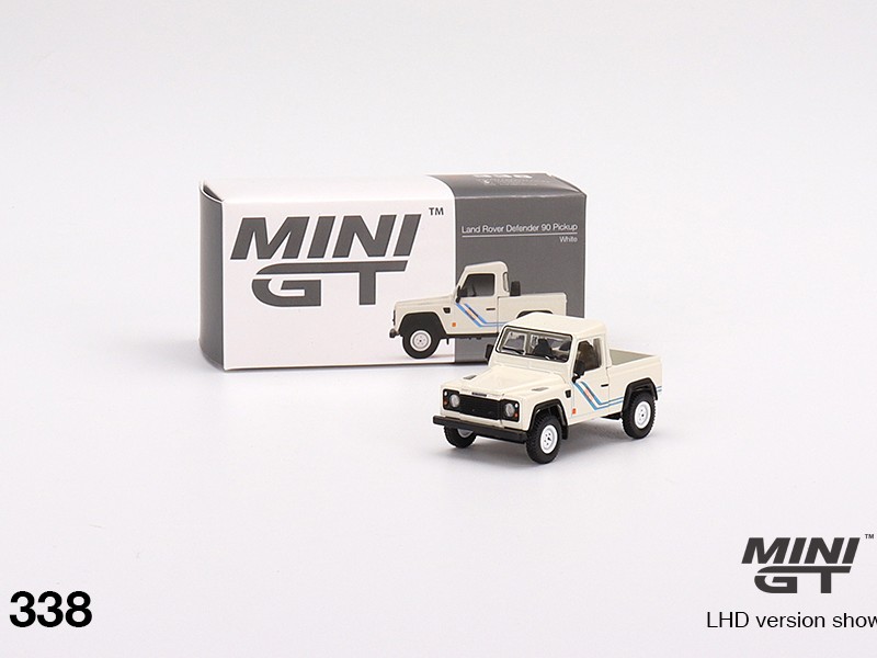 ماکت ۱:۶۴ لندروور دیفندر Land Rover Defender 90 Pickup White ,Mini GT