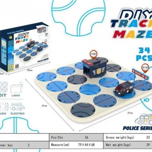 پازل ماشين مارپيچ  به همراه موزیک و چراغ مدل پلیس 52 تکه