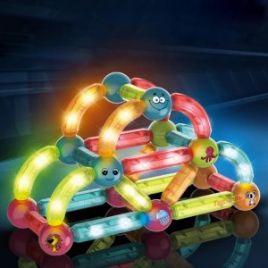 اسباب بازی مگنتی مدل میله و مهره چراغدار 52 تکه