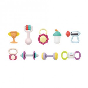 ست جغجغه و دندان‌گیر نوزاد هولا 9 عددی